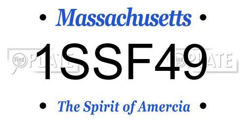 1SSF49 Massachusetts License Plate