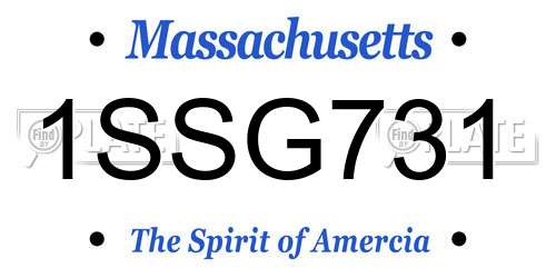 1SSG731 Massachusetts License Plate