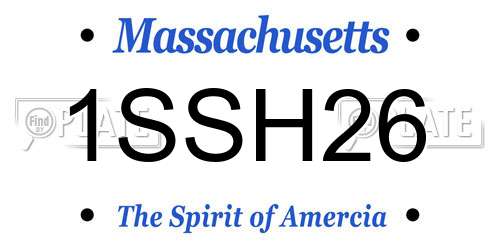 1SSH26 Massachusetts License Plate