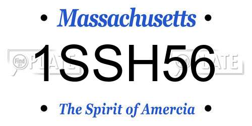 1SSH56 Massachusetts License Plate