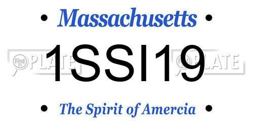 1SSI19 Massachusetts License Plate
