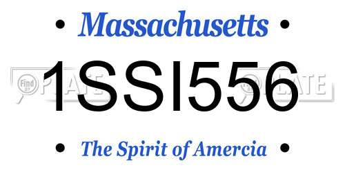 1SSI556 Massachusetts License Plate
