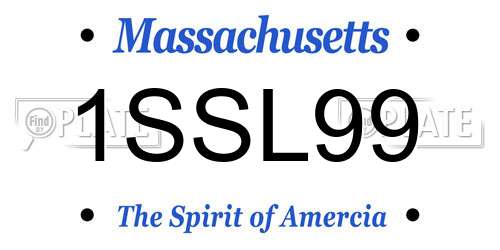 1SSL99 Massachusetts License Plate