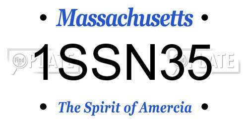 1SSN35 Massachusetts License Plate