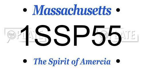 1SSP55 Massachusetts License Plate