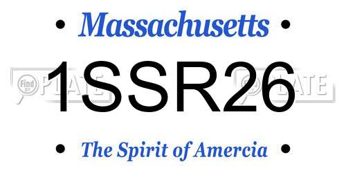 1SSR26 Massachusetts License Plate