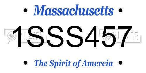 1SSS457 Massachusetts License Plate