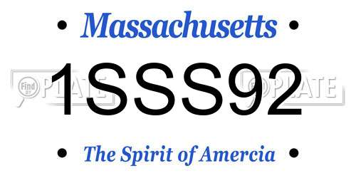 1SSS92 Massachusetts License Plate