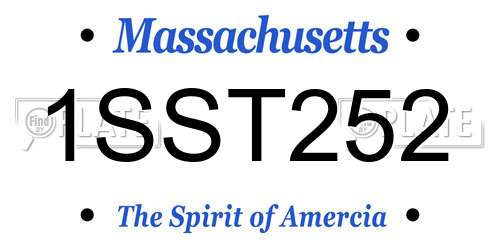 1SST252 Massachusetts License Plate