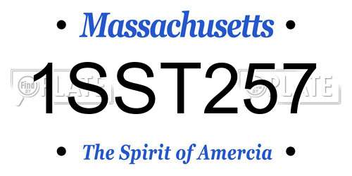 1SST257 Massachusetts License Plate