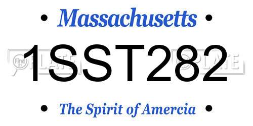 1SST282 Massachusetts License Plate