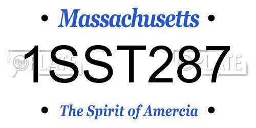 1SST287 Massachusetts License Plate