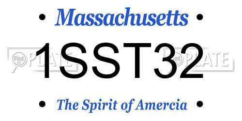 1SST32 Massachusetts License Plate