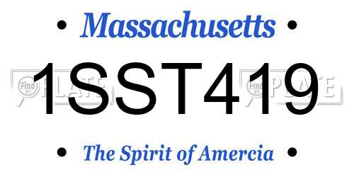1SST419 Massachusetts License Plate