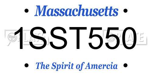 1SST550 Massachusetts License Plate