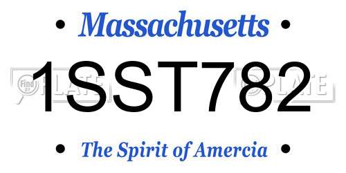 1SST782 Massachusetts License Plate