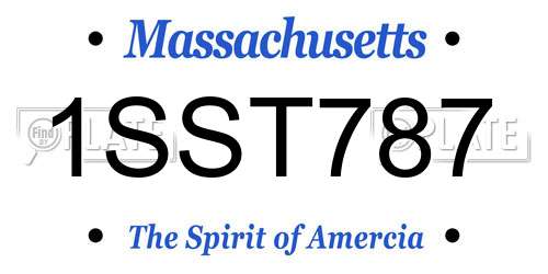 1SST787 Massachusetts License Plate