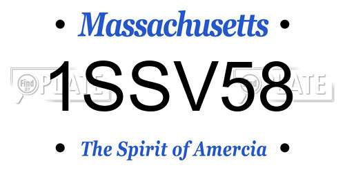 1SSV58 Massachusetts License Plate
