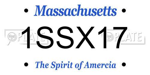 1SSX17 Massachusetts License Plate