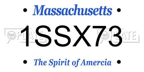 1SSX73 Massachusetts License Plate