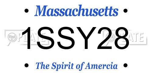 1SSY28 Massachusetts License Plate