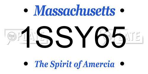 1SSY65 Massachusetts License Plate