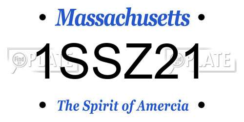 1SSZ21 Massachusetts License Plate