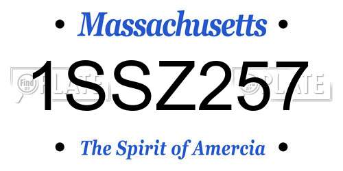 1SSZ257 Massachusetts License Plate
