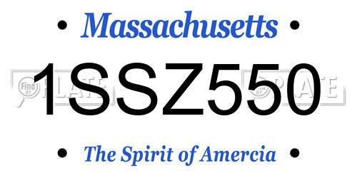 1SSZ550 Massachusetts License Plate