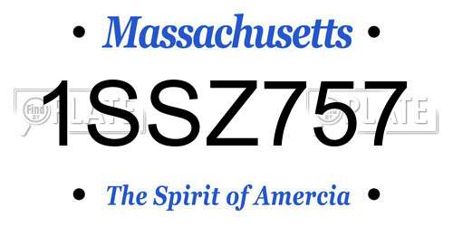 1SSZ757 Massachusetts License Plate