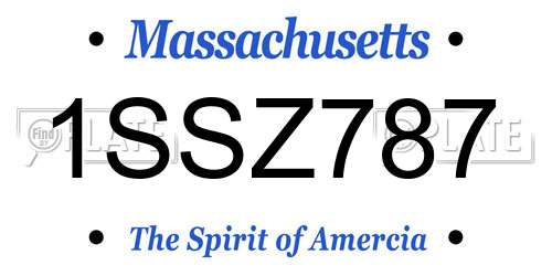 1SSZ787 Massachusetts License Plate