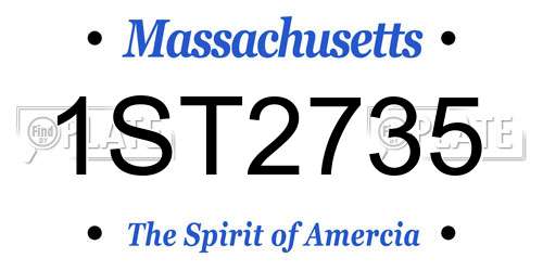 1ST2735 Massachusetts License Plate