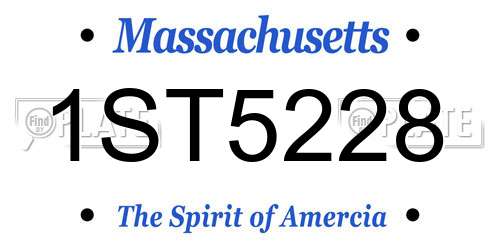 1ST5228 Massachusetts License Plate