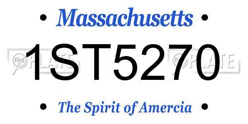 1ST5270 Massachusetts License Plate