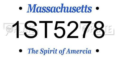 1ST5278 Massachusetts License Plate