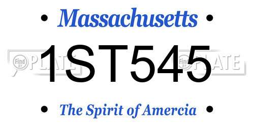 1ST545 Massachusetts License Plate