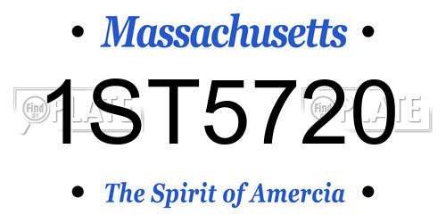 1ST5720 Massachusetts License Plate