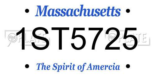 1ST5725 Massachusetts License Plate