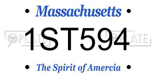1ST594 Massachusetts License Plate