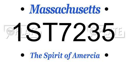 1ST7235 Massachusetts License Plate