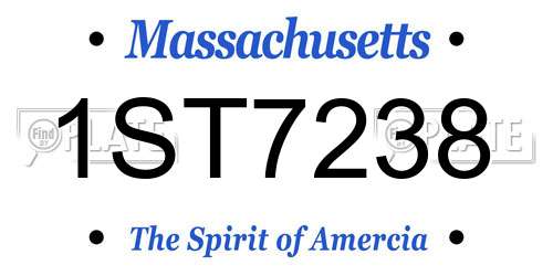 1ST7238 Massachusetts License Plate