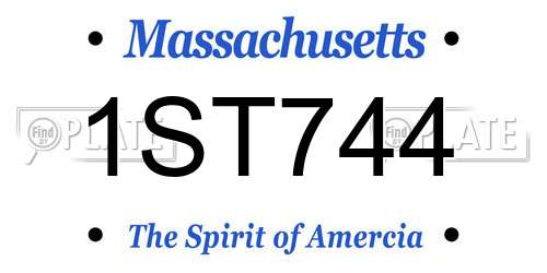 1ST744 Massachusetts License Plate