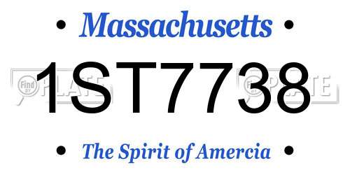1ST7738 Massachusetts License Plate
