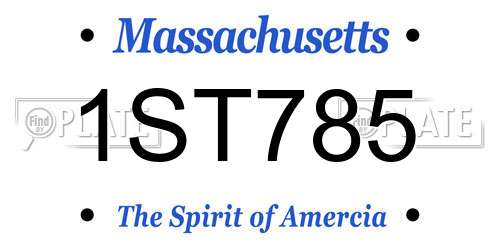 1ST785 Massachusetts License Plate