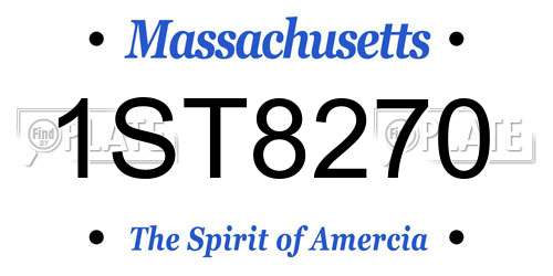 1ST8270 Massachusetts License Plate