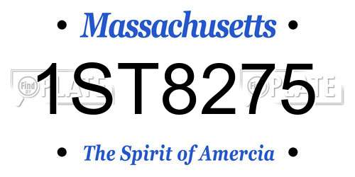 1ST8275 Massachusetts License Plate