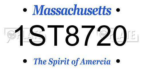 1ST8720 Massachusetts License Plate