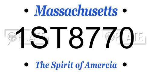 1ST8770 Massachusetts License Plate