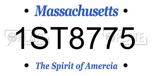1ST8775 Massachusetts License Plate