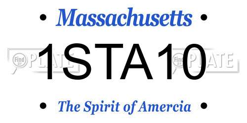 1STA10 Massachusetts License Plate